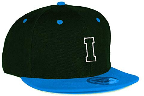 MFAZ Morefaz Ltd barn vuxen storlek hattar snapback blå platt topp hatt pojke flicka vardaglig baseballkeps A-Z alfabet