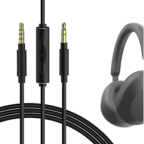 GEEKRIA Audiokabel mit Mikrofon, kompatibel mit Sony ULT WEAR, WH-XB910N, WH-1000XM6/1000XM5, 3,5-mm Stereo-Ersatzkabel mit Inline-Mikrofon (1,2 m)