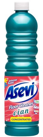 Asevi Cleaning Foor Liquid Concentrated – Powerful Formula for Laminate, Stone and Hard Surfaces – 1L Cyan
