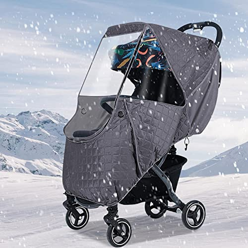 Baby Stroller Cold Weather Shield Winter Universal Windproof Stroller Rain Cover Protection Travel Baby Pram Rain Cover Pushchairs Accessories Dust Snow Protection Weather Shield for Outdoor