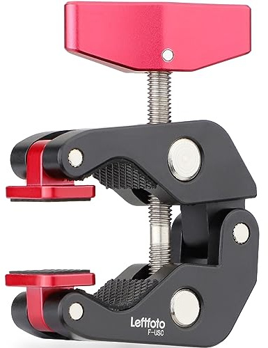 Leftfoto Universal Super Clamp,Crab Shaped Camera Clamp,All-Metal Pliers Clip w/1/4'' and 3/8'' Thread for Tripod Legs/Bicycles/Table/LCD Field Monitors/Microphones/Gopro Sports Camera