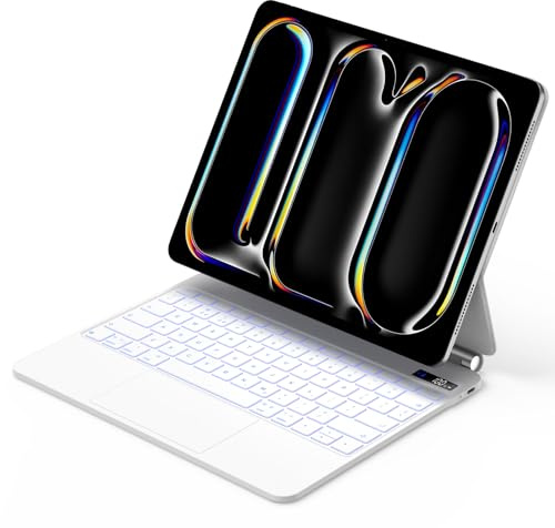 GOKOCO Custodia per tastiera magnetica per iPad Pro 2024 M4 da 13 pollici (M4) di settima generazione con tastiera supporto a sbalzo magnetico galleggiante multi-touch trackpad wireless 7 colori