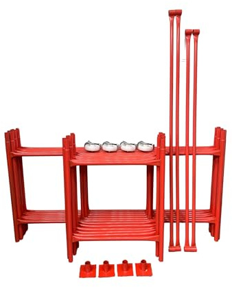 HILL TOP FABRICATIONS CO (1998) LTD - Scaffolding Tower with Castors 5.94 Meters (19'6) Working Height 6x2 Base Size. Steel & Polyester Powder Coated (PPC) for A High Quality Durable Finish.