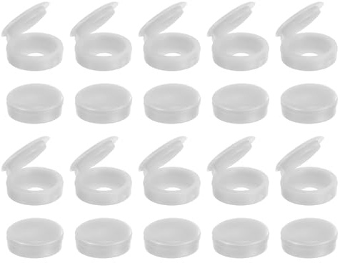 sourcing map 100Pcs Screw Caps, 5.3mm/0.21 ID Screw Snap Covers Washer Flip, PVC Hinged Screw Cover Caps for Covering Screw Heads(Light Grey)