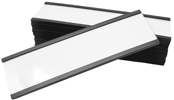 MagFlex® Magnetischer Etikettenhalter mit C-Profil, 20 mm x 50 mm, langlebig, einfach zu bedienen, magnetische Beschriftungslösung zum Organisieren von Regalen, Behältern und Lagerräumen, 100 Stück
