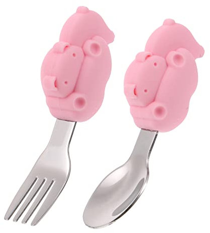 MAGICLULU Kaubare Kleinkind-utensilien Baby-besteck-Sets Hitzebeständig Löffel Für Kinder Jungen Und Mädchen Geschirr Zufälliger Stil