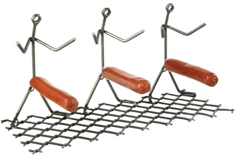grillställ - grillställ i rostfritt stål, kreativ grillspettshållare | grillspettshållare i form av en man, rolig utomhushotdog grillhållare