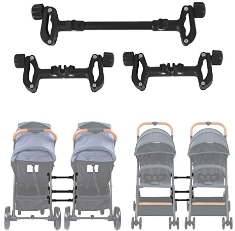 Xigner Juego de 3 conectores universales para cochecito de bebé, conexiones dobles para cochecitos gemelos, adaptadores para el 95% de todos los cochecitos, cierre rápido y ganchos articulados