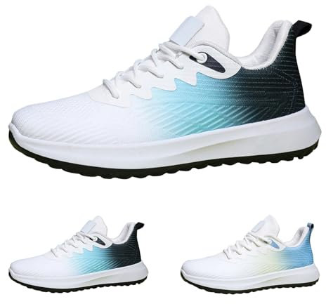 Sportskor herr slip-in sneakers herr mesh sneakers halkfria fritidsskor med skosnören joggingskor platt sula träningsskor andas promenadskor bekväma halvskor, Mörkblå, 44 EU