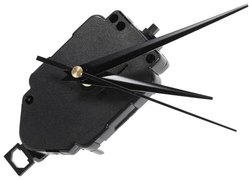 Schwarzes Ersatz Uhrwerk für Selbstgemacht Wanduhrmechanismus mit Pendel | Kunststoffgehäuse, 1 Satz, Schaft 12mm und Gewinde 5mm, Passend für 2–3mm Plattenstärke