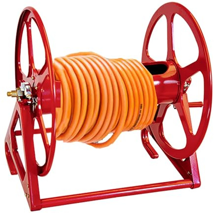 FORRTY Avvolgitubo Da Giardino In Metallo, Avvolgitubo Agricolo Manuale A Manovella, Scaffale Porta Tubo In Acciaio Pesante, Carrello Avvolgitubo Parete,Per Irrigazione,Autolavaggio(200m+1.5m Hose)