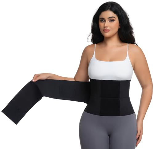 Wlitri Waist Trainer Belt Waist Cincher Trimmer Ab Belt Tummy Control Body Shaper with Triple Wrap Women and Men Black M
