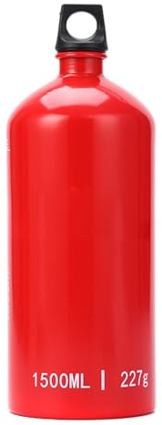 Ejoyous Fuel Bottle 1.5L, Empty Fuel Container Emergency Petrol Storage Can Aluminum Camping Gas Bottles with Leakproof Lid, for Liquid BBQ Hiking Outdoor