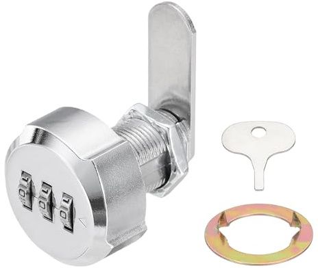 PATIKIL Serratura A Combinazione Per Mobile, 1 Pollice Serratura Metallico Senza Chiavi A 3 Cifre Con Testa A Fiore Di Prugno Per Ante Cucina Armadio Credenza Porta In Legno, Argento