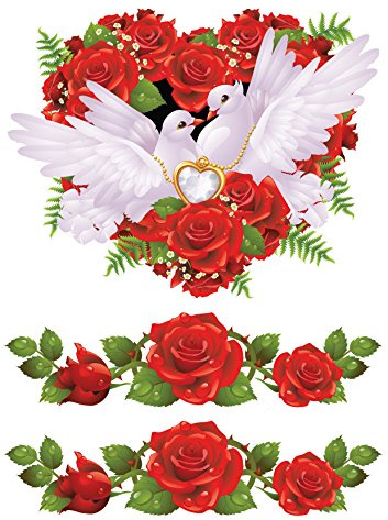 Herz mit Rosen Tortenaufleger,Geburtstag,Tortendeko Dekorpapier