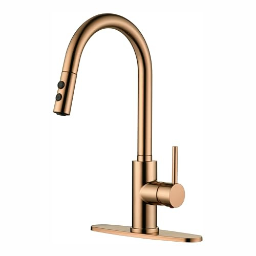 Rulia Copper Rose Gold Kitchen Sink Faucet, Pull-Down Faucet with Bar & RV options - RB1025