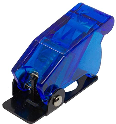 Lumonic Flip-Cover in blu trasparente per interruttore a levetta con diametro Ø12mm I Protezione in plastica per interruttore a levetta I Per auto e casa