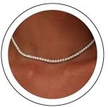 Luxval Tennis Necklace 14K Silver Choker Necklaces for women Dainty Zirconia Cut Faux Diamond chain 3mm Width 13Inches