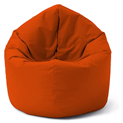 Lumaland Pouf pour Enfants & Adultes avec Fonction 2 en 1 pour s'asseoir & s'allonger | Ø 120x75 cm Fauteuil pour Salon, Extérieur & Intérieur | Facile d'entretien grâce à la Housse Amovible | Orange