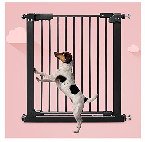 Treppenschutzgitter for Hunde,Multifunktions-Hundeschutzgitter Ohne Bohren,90° Automatisch Schließende Haustierschutzgitter mit Verlängerungen,for Flure Innenbereich ( Color : Black , Size : 70cm )