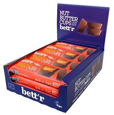 Bett’r GUILT FREE Bio Erdnuss Butter Cups. 100% Vegan, Glutenfrei und Laktosefrei - 12 x 39 g