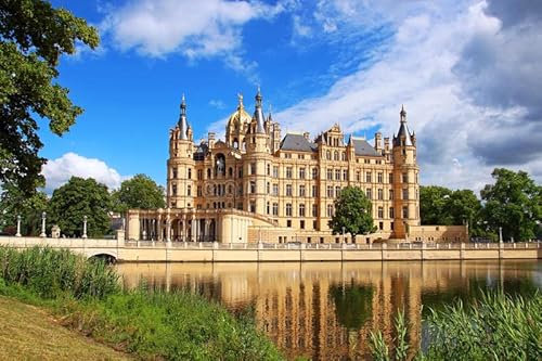Holzpuzzle Erwachsene 1000 Teile Schweriner Schloss, Deutschland 75 * 50Cm
