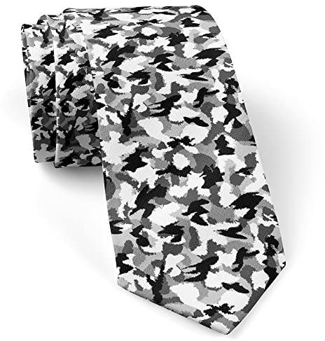747 Krieg Schwarz Weiß Urban Camouflage Business Krawatte Klassisch Herren Krawatte Schmutzabweisend Krawattenschal Für Business Herren Party