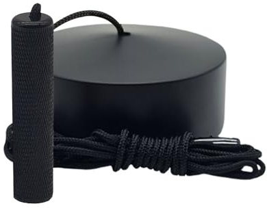 SAMOTECH Pull Cord Light Switch, Matt Black – Bathroom Ceiling Pull Switch with Premium Knurled Metal Handle, 6A 2 Way (Wires as 1 Way or 2 Way), 1.5m Cord