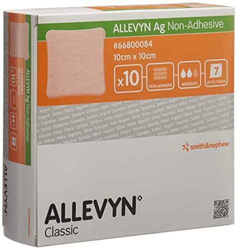 Smith & Nephew ALLEVYN Ag Non-Adhesive, Schaumverband nicht haftend 10cm x 10cm, 10 St.
