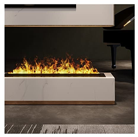 WAOCEO Home Cheminée Électrique Cheminée électrique encastrée et Murale de 47,2 Pouces, avec télécommande, Flamme réglable, 750w/1500w, Noir Décorative Cheminée Électrique