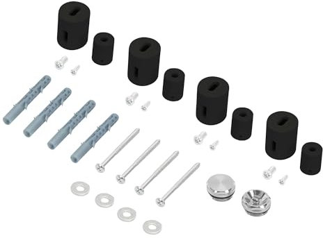 LuxeBath Staffa per Radiatori di Design Nero Opaco per Modelli Dritti Materiale di Montaggio Supporti per Scaldasalviette Fissaggi per Asciugasalviette Staffa di Montaggio per Radiatori