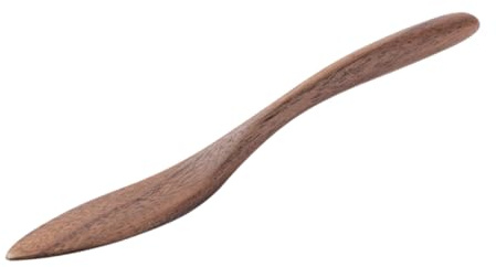 Ciieeo Espátula de Madera para Mantequilla 1 Pieza Marrón | Apta para Mermelada y Chocolate, Uso en Casa y Mezcla de Crema para Tartas, Fácil de Limpiar y Guardar