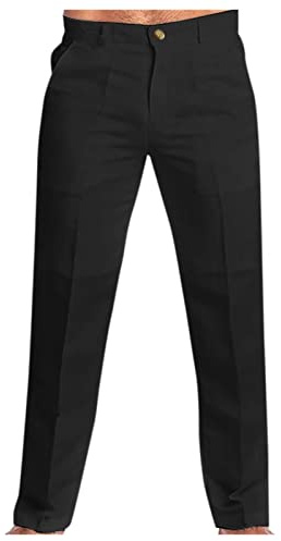 Pantaloni da uomo, vestibilità normale, da ufficio, da lavoro, da uomo, stile chino, senza pieghe, taglio dritto, per ufficio, lavoro, cameriere
