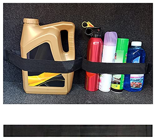 GTLM Organizer Auto 80cm con 2 Tasche, Elastico Portaoggetti Bagagliaio Auto, Multiuso Accessori Auto Interno (Lunghezza 80CM)