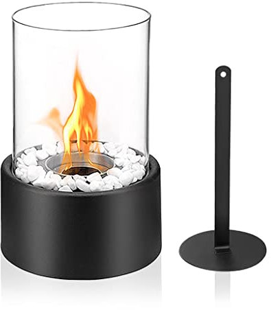 FIVMEN Bioethanol Tischkamin Tischfeuer mit Deko Steine und Löschhilfe Bio Ethanol Kamin Indoor & Outdoor Zum Heizen für Terrasse Balkon Garten Deko - Typ A