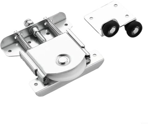 CNANRNANC Juego de ruedas para puerta corredera, ruedas silenciosas para puertas correderas, ruedas de metal para muebles de armario, herrajes de puerta corredera para armario armario