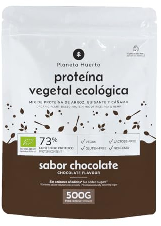 PLANETA HUERTO | Proteína Vegetal ECO 73% Chocolate 500 g - Suplemento Ecológico con Alto Contenido Proteico y Sabor Delicioso