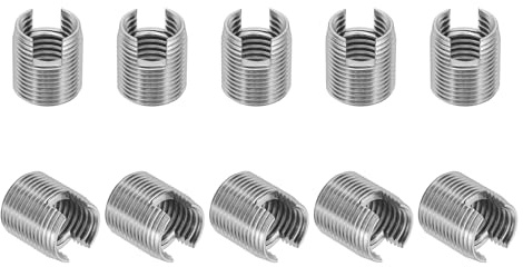 PATIKIL Selbstschneidender Gewindeeinsatz, 10 Stück M16 x M20 x 22mm 303 Edelstahl gewindeeinsätze Schlitzschraube Reparatur Einsätze Muttern Hülse Selbstschneidende einsätze