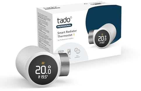 tado° Smart Radiator Thermostat X für Profis, Heizkörper-Steuerung per App und Smart Speaker, spart Energie & Kosten, [ML], Thread, Moderne und kompakte Steuerung, HVAC_Control_Thermostat