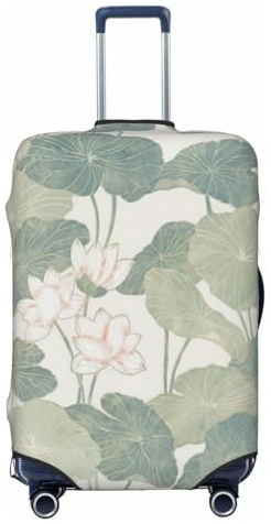 SDFHU Housse de protection personnalisée pour valise, élastique et lavable Motif lys Noir, noir, Medium