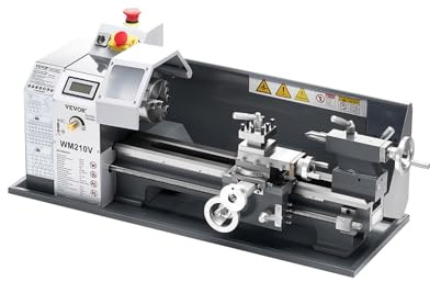 VEVOR High-quality Metal Lathe, 8 x 16 in, 550W Benchtop Lathe Machine, 0-2500 RPM Variable Speed, with 0.0003 in Spindle Accuracy Metal Gear, for Precision Parts Thread Soft Metals Wood