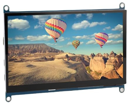 7 In Display Touchscreen Capacitivo, Monitor Portatile HDMI 1024x600 con 2 Altoparlanti, per Sistemas Operativo RASPI per Ubuntu per Android per OS X per Chrome OS