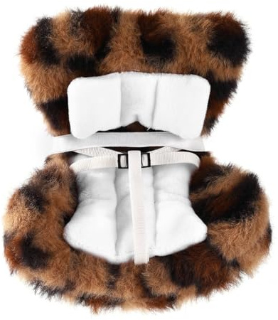 Hoite Cute Car Plush Doll Seat Decor – Safety Sofa with Cushion & Air Vent Ornament Accessories(Leopard Pattern)
