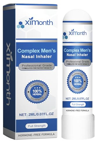 Nasal Stick, Complex Men's Nasal Inhaler, Palo nasal portátil, Inhalador nasal Hombres, Aceites Inhalador Tubos Para Viajes Y Aumentar La Concentración Y Limpiar El Pasaje Nasal