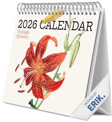 Grupo Erik: Calendario 2026 da Scrivania Fiori | Calendario da Tavolo 2026, Planner 2026 - Mensile da Tavolo