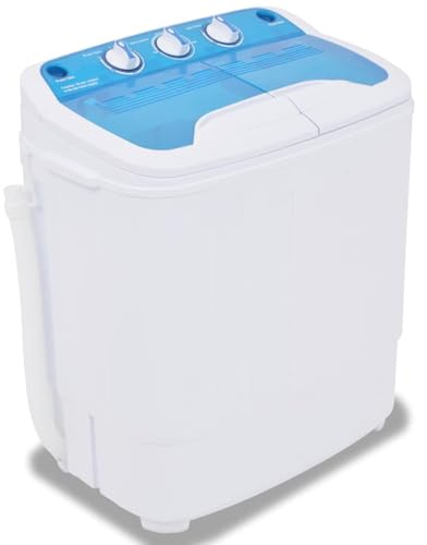 Emmtore Lavadora Miniatura 2 Tambores 5,6kg Electrodoméstico Máquina Lavar Ropa Pequeña Dormitorio Escuela Cocina Caravana Camping RV Casa