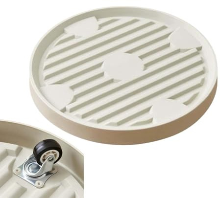 Support De Pot De Fleurs Rond, Support à Roulettes Robuste Pour Plantes | Chariot à Plantes Avec Roulettes, Convient Pour Le Transport De Plantes En Pot à l'Intérieur Et à l'Extérieur ( Beige )