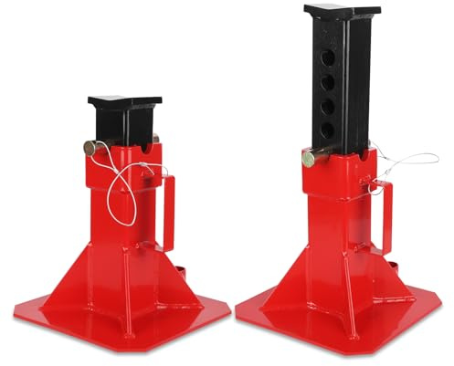 CuisinAid 12-Ton Heavy-Duty Jack Stands Pair, Pin-Type Locking Post & Wide Base Stands, Adjustable 11-18 for Trucks, SUVs & Auto Repair,24000 lb Capacity, Red