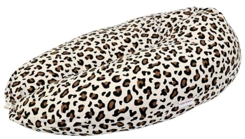 HOBEA-Germany Almohada de Lactancia 190 cm x 76 cm XXL Almohada de Embarazo Almohada para Dormir de Lado con Funda de algodón orgánico (Manchas de Jaguar)