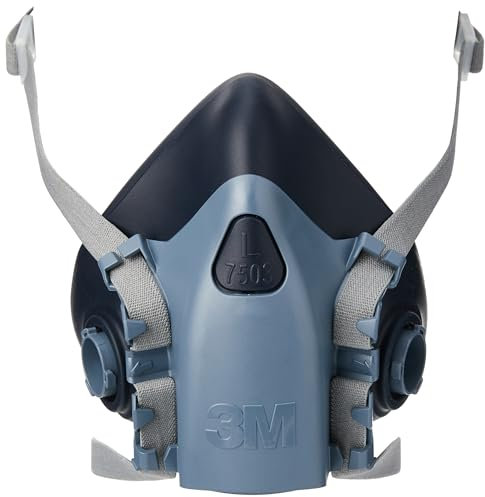 3M, Mezza maschera in silicone, con valvola di respirazione, misura L, 1 pz., 7503, Certificato EN sicurezza